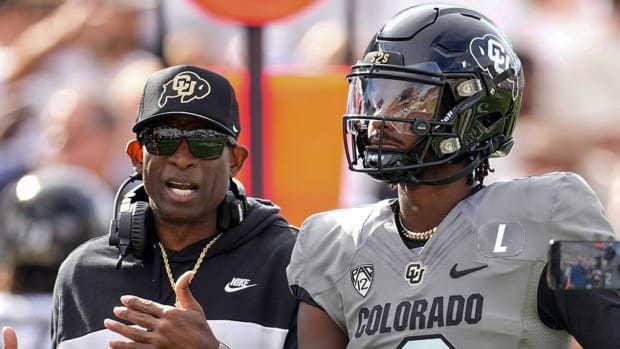 Deion Sanders with Shedeur Sanders